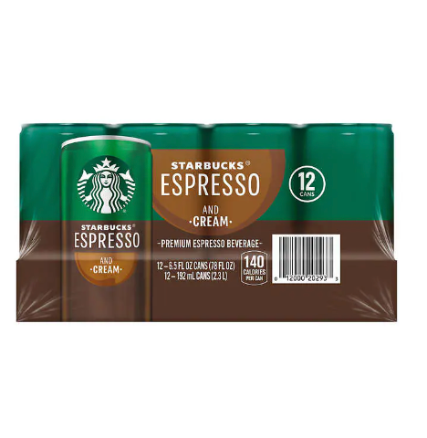 Starbucks Espresso, Espresso & Cream, 6.5 fl oz, 12-count