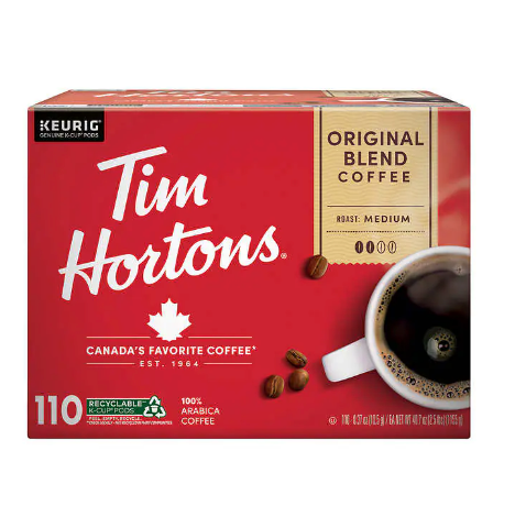Tim Hortons Coffee Original Blend K-Cup Pod, 110-count