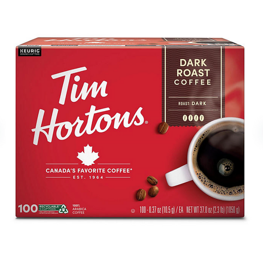 Tim Hortons Premium K-Cup Coffee Pods, Dark Roast (100 ct.)