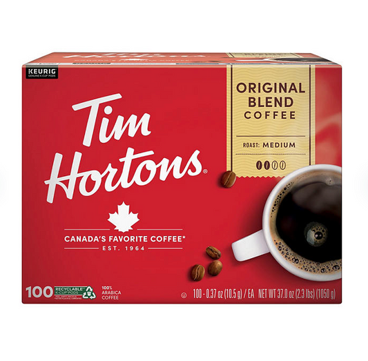 Tim Hortons Premium Medium Roast K-Cup Coffee Pods, Original Blend (100 ct.)