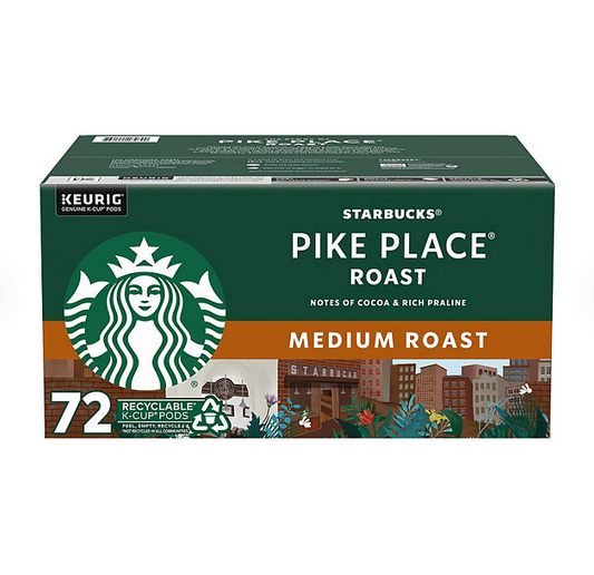 Starbucks Medium Roast K-Cup Coffee Pods, Pike Place (72 ct.)
