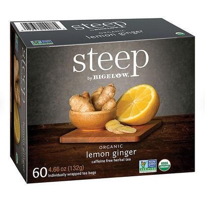 steep by Bigelow Lemon Ginger Herbal Tea 60 ct.