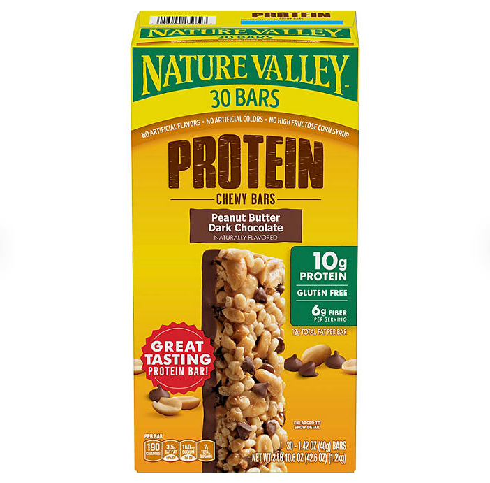 Nature Valley Peanut Butter Dark Chocolate Protein Chewy Bars, 30 ct.