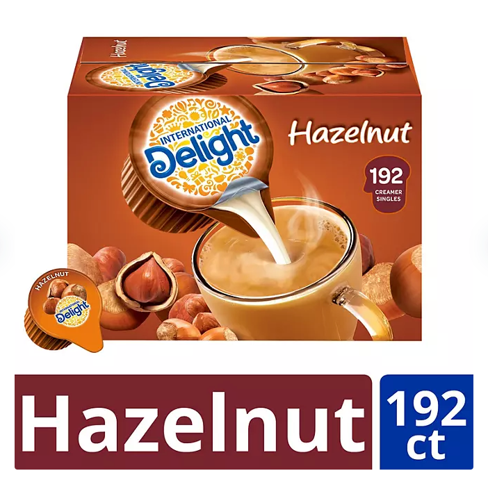 International Delight Hazelnut Coffee Creamer Singles 192 ct.