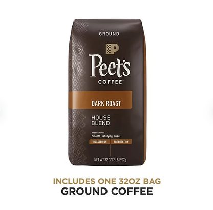 Peet's Coffee Ground Dark Roast, House Blend 32 oz.