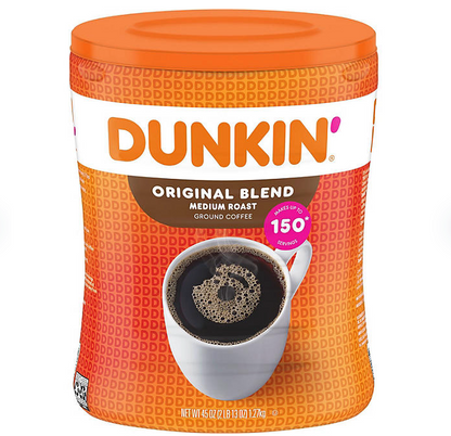 Dunkin' Donuts Original Blend Ground Coffee, Medium Roast, 45 oz.