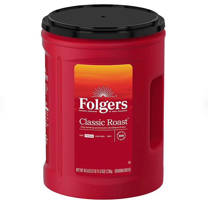 Folgers Classic Roast Ground Coffee, 43.5 oz.