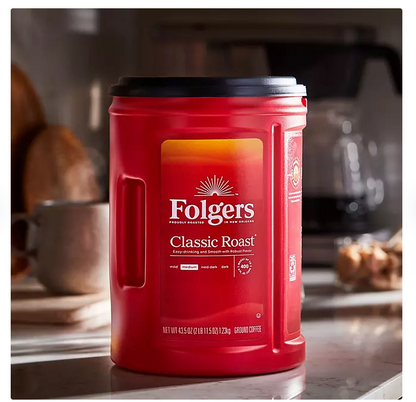 Folgers Classic Roast Ground Coffee, 43.5 oz.