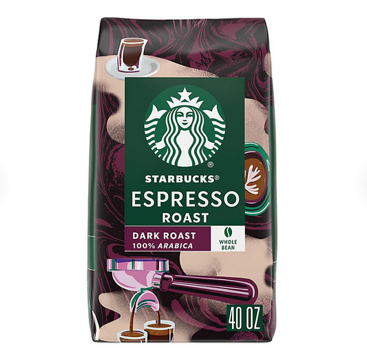 Starbucks Whole Bean Coffee, Espresso Roast Dark, 40 oz.