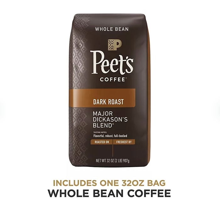 Peet's Coffee Dark Roast Whole Bean, Major Dickason's Blend (32 oz.)