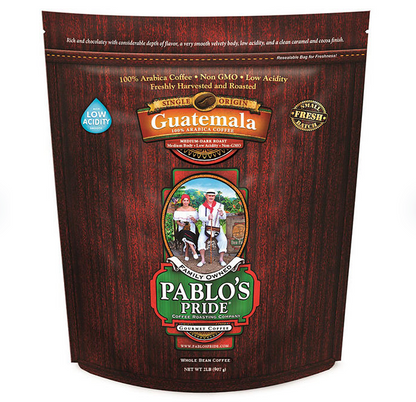 Pablo's Pride Gourmet Medium-Dark Roast Whole Bean Coffee, Guatemala (32 oz.)