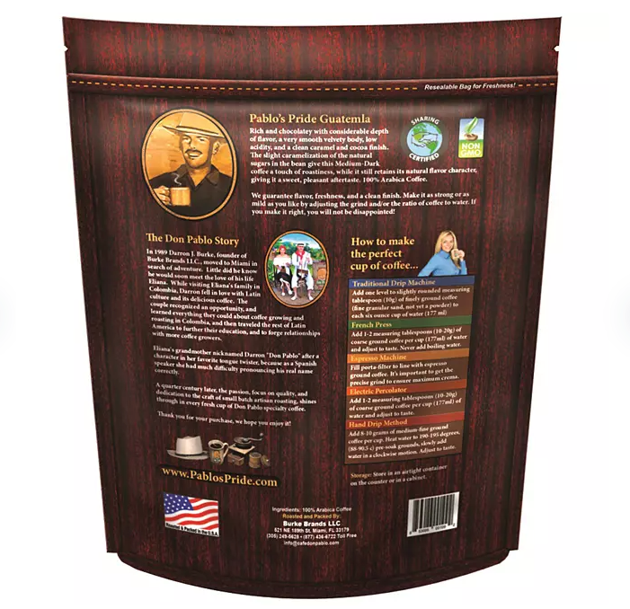 Pablo's Pride Gourmet Medium-Dark Roast Whole Bean Coffee, Guatemala (32 oz.)