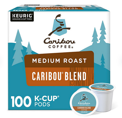 Caribou Coffee Medium Roast K-Cup Pods, Caribou Blend, 100 ct.