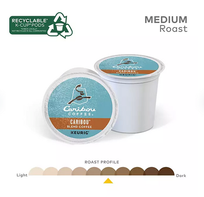 Caribou Coffee Medium Roast K-Cup Pods, Caribou Blend, 100 ct.