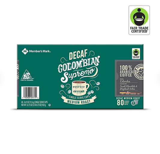 Member's Mark Decaf Single Serve Coffee Cups, Colombian (80 ct.)