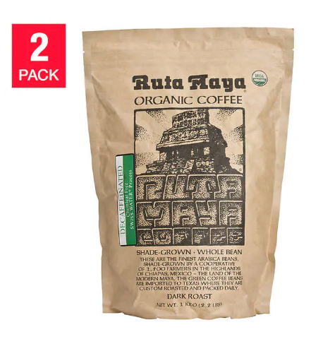 Ruta Maya Decaffeinated Coffee 2.2 lb, 2-pack