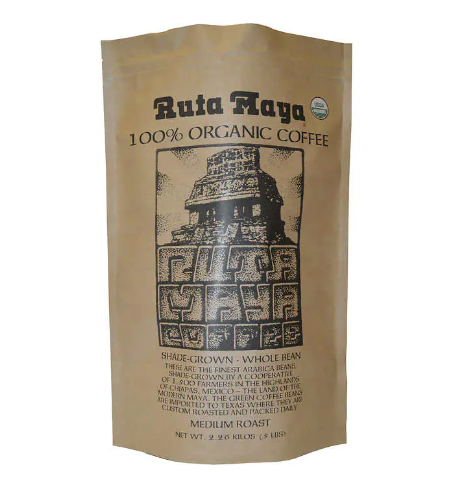 Ruta Maya Organic Medium Roast Whole Bean Coffee 5 lb