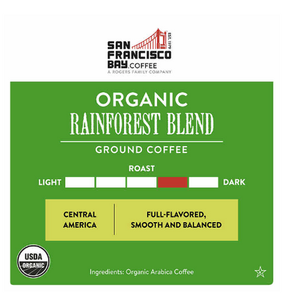 San Francisco Bay Coffee Organic Rainforest Blend Ground 28oz, 2-pack