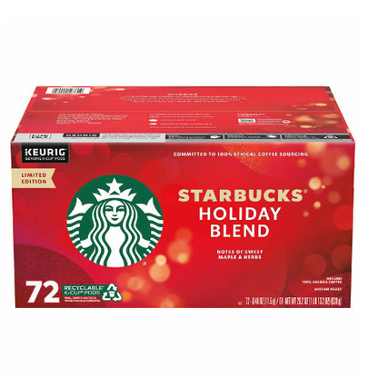 Starbucks Coffee Holiday Blend K-Cup Pod, 72-count