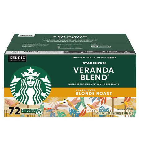 Starbucks Coffee Veranda Blend Blonde Roast K-Cup, 72-count