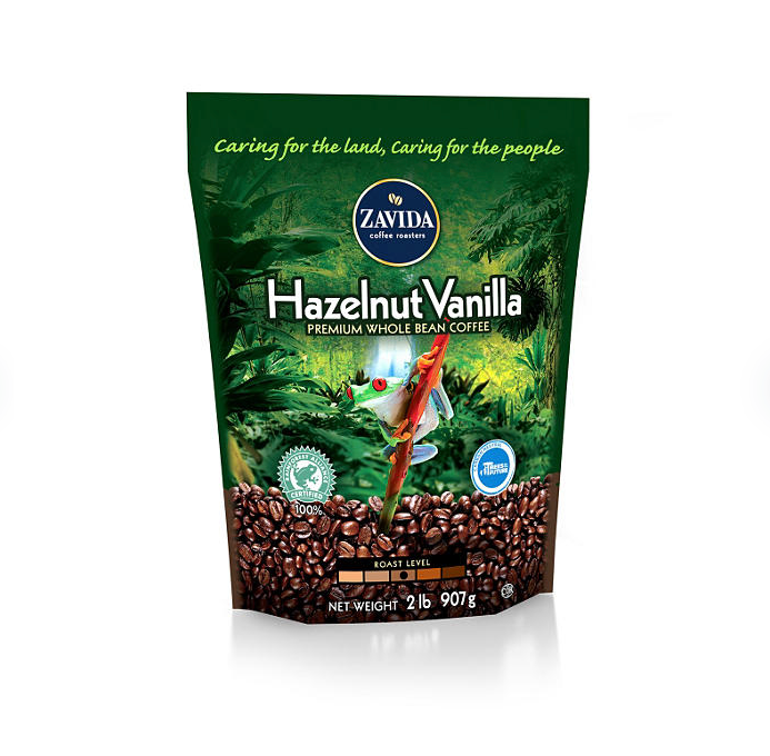 Zavida Coffee Whole Bean Coffee, Hazelnut Vanilla (32 oz.)