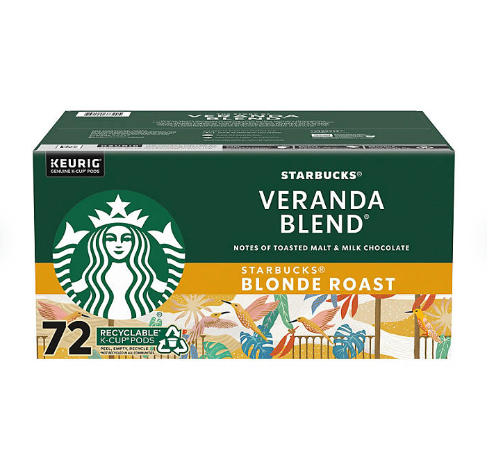 Starbucks Blonde Roast K-Cup Coffee Pods, Veranda Blend (72 ct.)