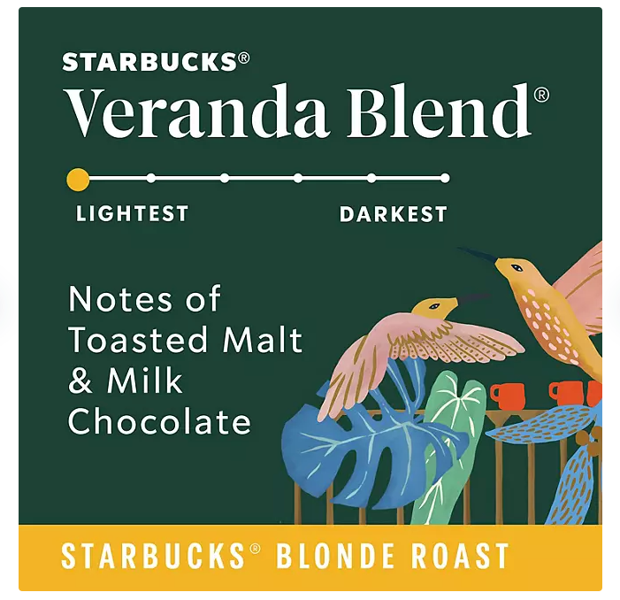 Starbucks Blonde Roast K-Cup Coffee Pods, Veranda Blend (72 ct.)