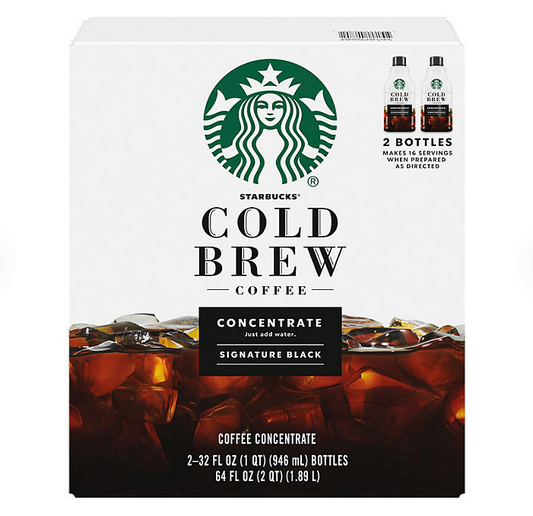 Starbucks Cold Brew Coffee Concentrates, Signature Black (64 oz., 2 pk.)