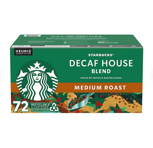 Starbucks Decaf Medium Roast K-Cup Coffee Pods, House Blend (72 ct.)