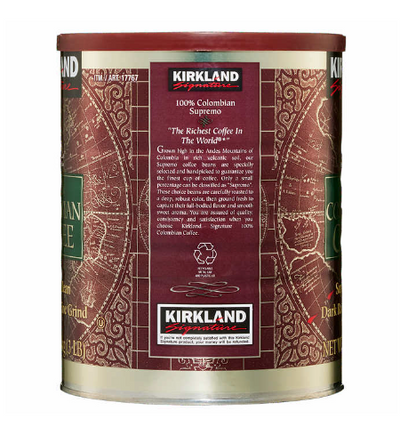 Kirkland Signature 100% Colombian Coffee, Dark Roast, 3 lbs