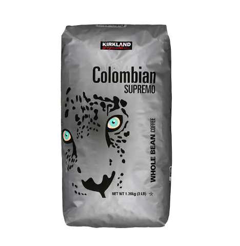 Kirkland Signature Colombian Supremo Coffee, Whole Bean, 3 lbs