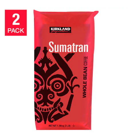 Kirkland Signature Sumatran Whole Bean Coffee 3 lb, 2-pack