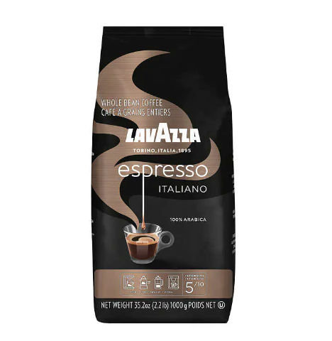 Lavazza Caffé Espresso 100% Premium Arabica Coffee, Whole Bean, 2.2 lbs