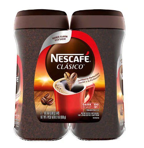 Nescafé Clasico Instant Coffee, Dark Roast, 10.5 oz, 2-pack