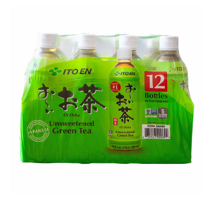 Ito En Oi Ocha Unsweetened Green Tea, 16.9 fl oz, 12-count