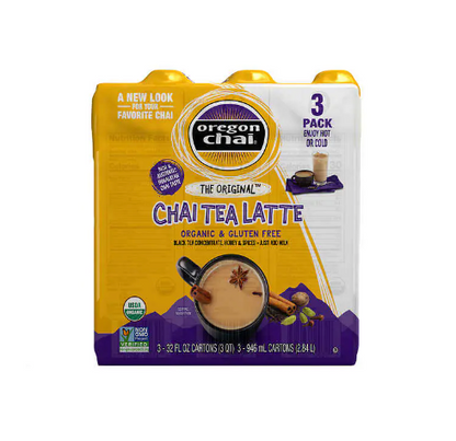 Oregon Chai, Original Organic Chai Tea Latte Concentrate, 32 fl. oz., 3-Count