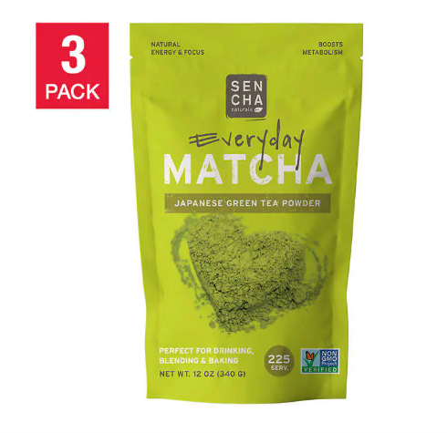 Sencha Naturals Everyday Matcha Green Tea Powder, 3-pack