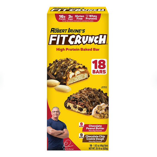 Chef Robert Irvine's FITCRUNCH High Protein Baked Bars, Variety Pack (18 ct.)