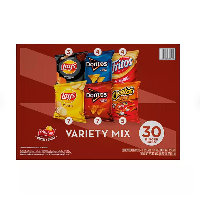 Frito-Lay Big Grab Mix Variety Pack Chips and Snacks (30 ct.)