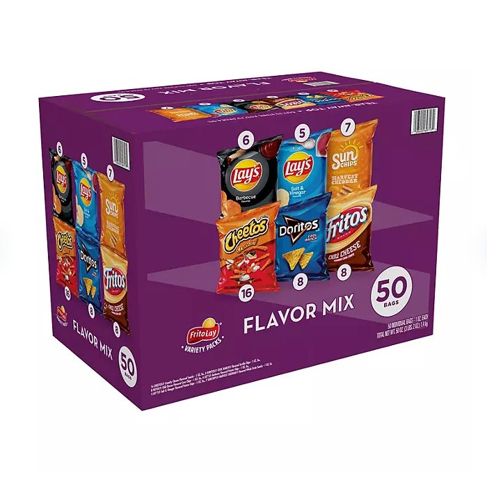 Frito-Lay Flavor Mix Variety Pack Chips and Snacks (50 ct.)