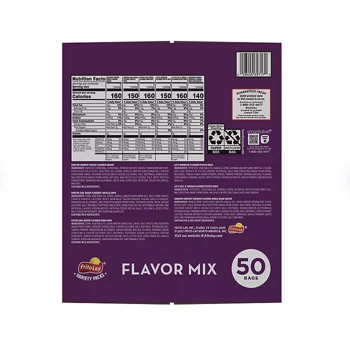 Frito-Lay Flavor Mix Variety Pack Chips and Snacks (50 ct.)