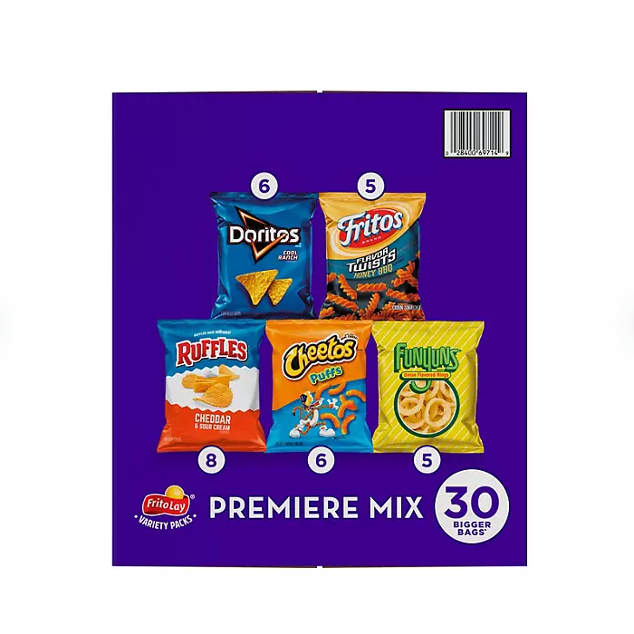 Frito-Lay Premiere Mix Variety Pack Chips and Snacks (30 ct.)