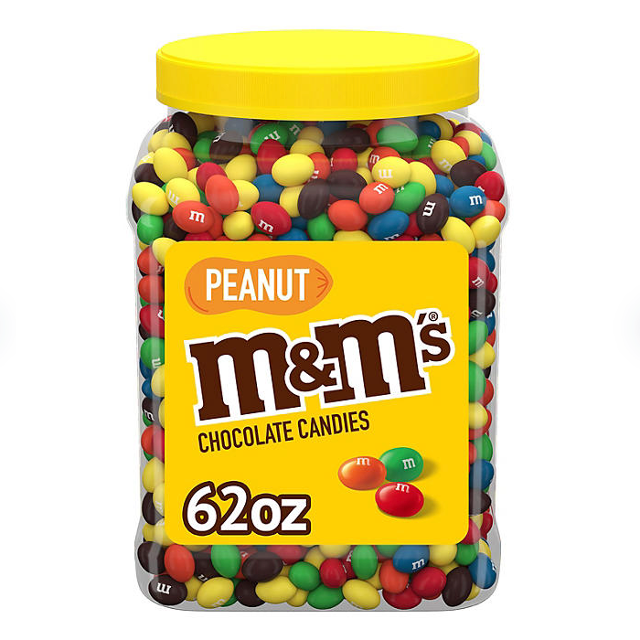 M&M'S Peanut Milk Chocolate Candy Bulk Jar (62 oz.)