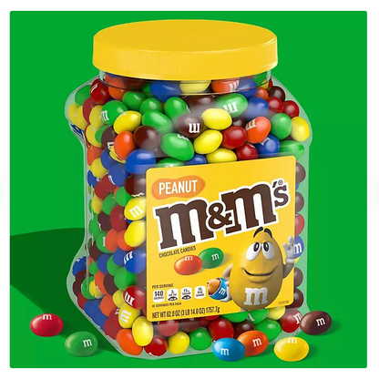 M&M'S Peanut Milk Chocolate Candy Bulk Jar (62 oz.)