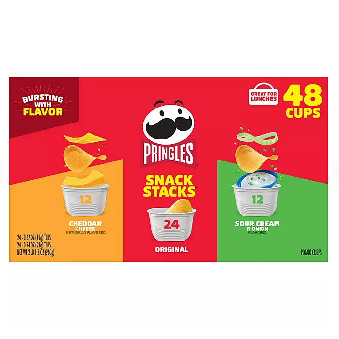 Pringles Potato Crisps Chips, Variety Pack, Snacks Stacks (33.8 oz. box, 48 ct.)