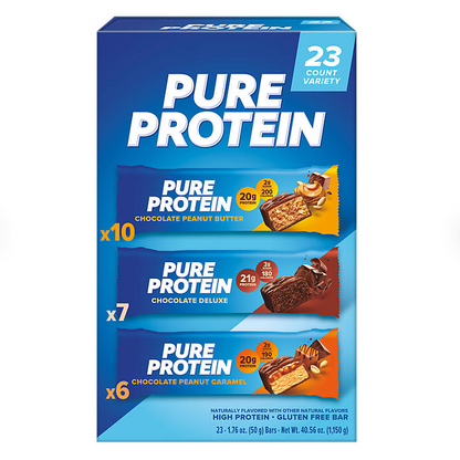 Pure Protein Bars Gluten Free, Chocolate Variety Pack (23 ct.)