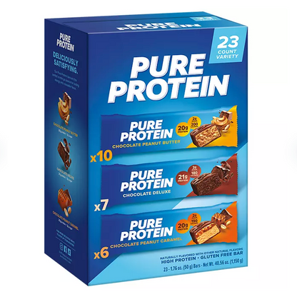 Pure Protein Bars Gluten Free, Chocolate Variety Pack (23 ct.)