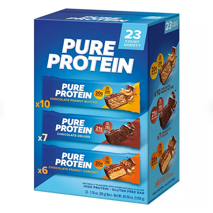 Pure Protein Bars Gluten Free, Chocolate Variety Pack (23 ct.)